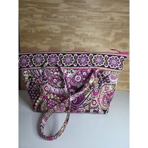 Vera Bradley Large Tote Bag Weekender Very Berry Paisley Retired Carryall Large